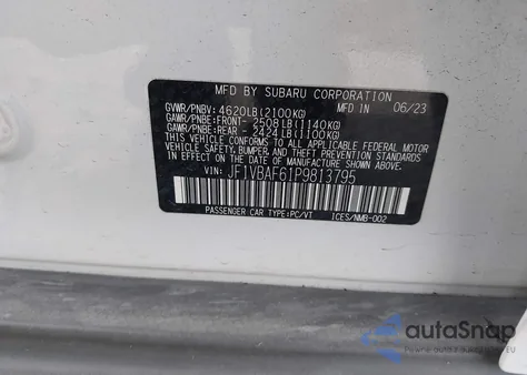 2023 Subaru Wrx Premium from USA, damaged, VIN JF1VBAF61P9813795